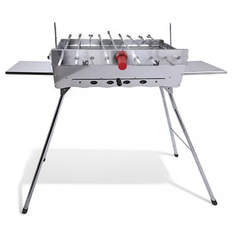 Mangal Astana Edelstahl 2 mm Schaschlickgrill Spießdreher 9 Spieße