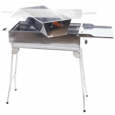 Mangal Edelstahl President rostfrei Schaschlik Grill mit Grillrost und Ablage