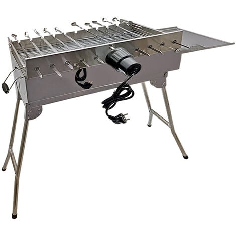 OLYMP HANDELS GMBH Mangal Set mit 11er Drehspieß 230V Motor und 10 Spieße Schaschlikgrill mit Drehmotor