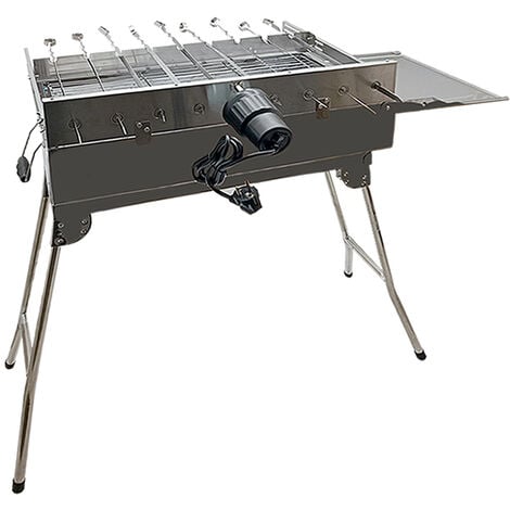 OLYMP HANDELS GMBH Mangal Set mit 9er Drehspieß 230V Motor 10 Spieße Schaschlikgrill mit Drehmotor