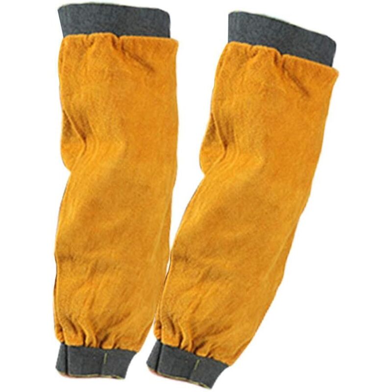 Mangas de cuero de vaca duradero, mangas a prueba de chispas y aislantes del calor para soldadura, mangas protectoras para soldadores