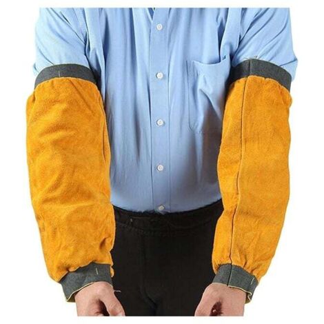 Mangas de cuero para soldar, para hombre y mujer, resistentes al calor y al fuego, para jardinería, 39 cm.