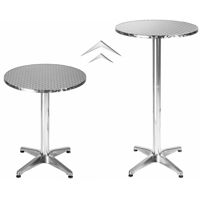 Mange debout aluminium diamètre table 60 cm diamètre pied 5,8 cm non-pliable hauteur réglable 70/110 cm gris
