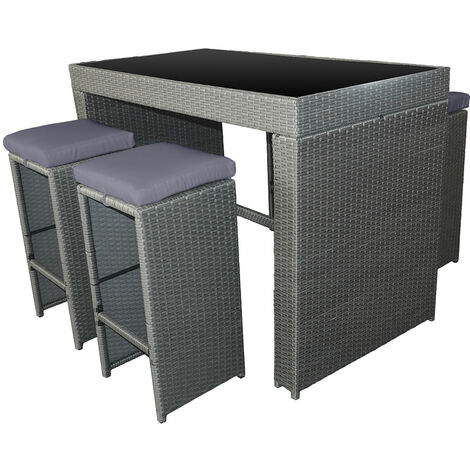 Mange debout PILAT en résine tressée gris 4 places - coussins gris