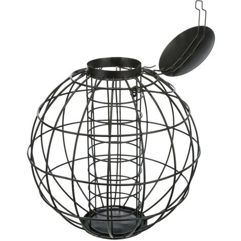 Mangeoire à boules de graisse, ø 22 x 24 cm pour oiseaux - Trixie - Noir