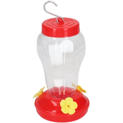 Mangeoire à Colibris Anti-Fuite 3 Ports avec Crochet en Fer pour Jardin - Type Suspendu