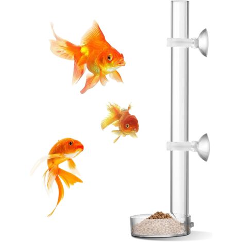 Mangeoire à crevettes en Acrylique, mangeoire à crevettes Transparente - Tube de 25 cm et Bol d'alimentation de 6,5 cm