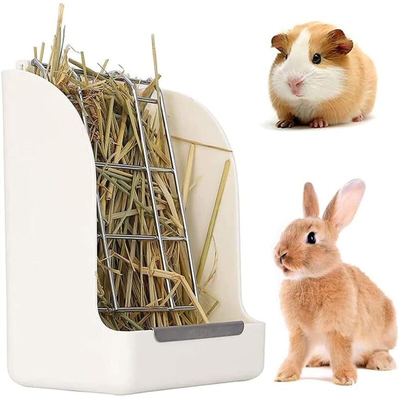 Mangeoire à Foin pour Lapin, Mangeoire à Herbe, Râtelier à Foin Lapin, Mangeoire à Foin pour Chinchilla, Convient Aux Cobayes, Chinchillas, Hamsters,