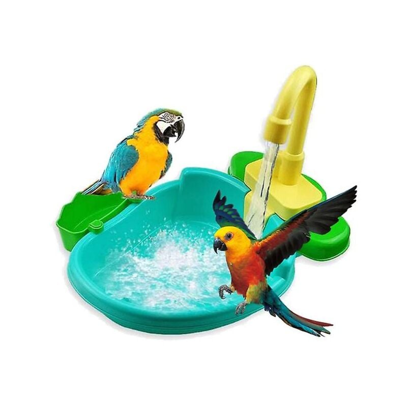 Mangeoire à oiseaux automatique pour perroquets, robinet de piscine, baignoire pour perroquets, distributeur d'eau de douche, cage à oiseaux, jouet