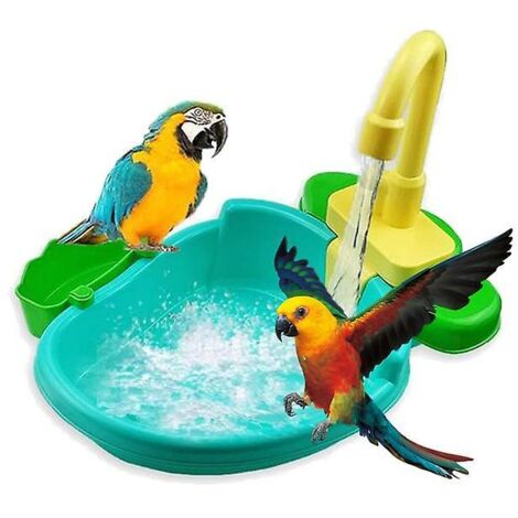 Mangeoire à oiseaux automatique pour perroquets, robinet de piscine, baignoire pour perroquets, distributeur d'eau de douche, cage à oiseaux, jouet pour perroquet de salle de bain