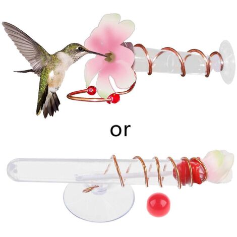 Mangeoire à oiseaux de 15 cm pour colibris, à suspendre en métal pour l'extérieur.