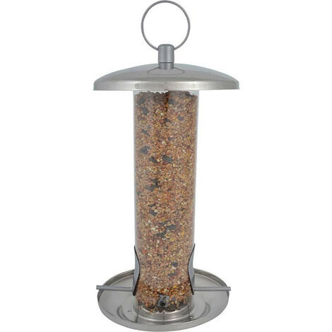 Mangeoire à oiseaux en acier inoxydable - D 14,1 cm x H 27,1 cm - Livraison gratuite
