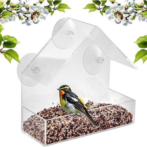 YZMRBDQC Mangeoire à oiseaux Fournitures Amovible Transparent Living House Window Creative Ventouse Feeder