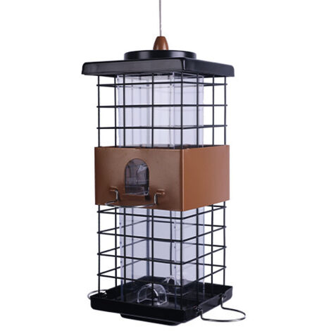 Mangeoire à oiseaux - Grille métallique anti-écureuils - Pour usage extérieur - Capacité 1 L - 1 pièce