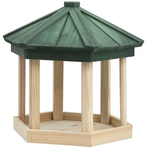 Mangeoire à oiseaux Octogone Bois de sapin 33x30 cm vidaXL - Brun