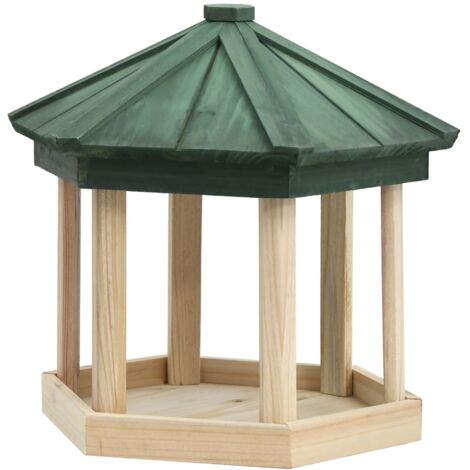 Mangeoire à oiseaux Style Contemporain - Octogone Bois de sapin 33x30 cm BV526423 - BonneVie