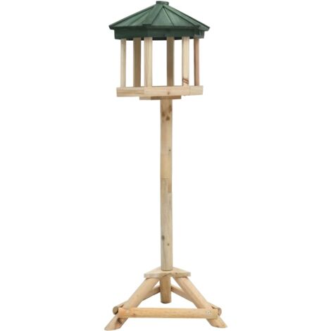 Mangeoire à oiseaux sur pied Bois de sapin 33x106 cm vidaXL - Brun
