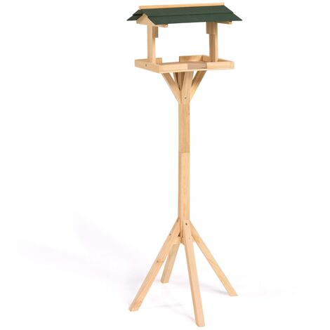 Mangeoire à oiseaux sur pied en bois nichoir extérieur 116 CM - Bois-clair