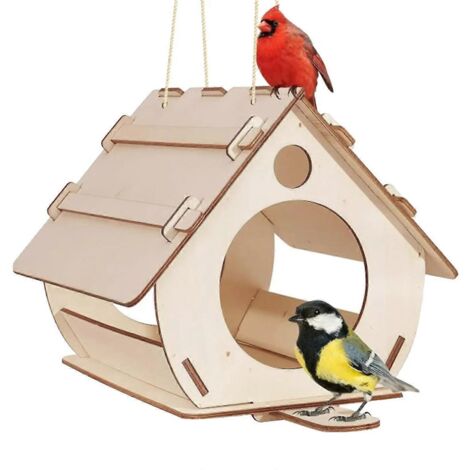 Mangeoire à oiseaux suspendue à monter soi-même, décoration de jardin pour intérieur et extérieur.