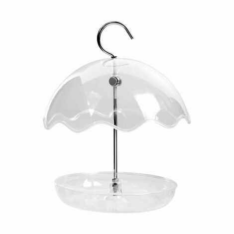 Mangeoire à oiseaux suspendue d'extérieur, mangeoire à oiseaux en forme de dôme avec plateau en polycarbonate pour attirer les oiseaux.