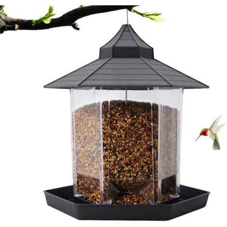 Mangeoire à oiseaux suspendue en plastique, récipient pour nourriture pour oiseaux d'extérieur étanche, accessoires pour animaux de compagnie