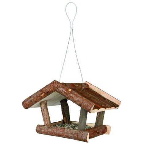 Mangeoire à suspendre, en bois d'écorce 32 × 23 × 20 cm, naturel