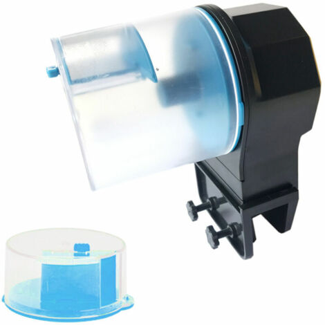 Mangeoire automatique pour aquarium, distributeur de minuterie intelligent, mangeoire a poisson de grande capacite pour aquariums de petits poissons et de tortues, modele: bleu modele:Bleu