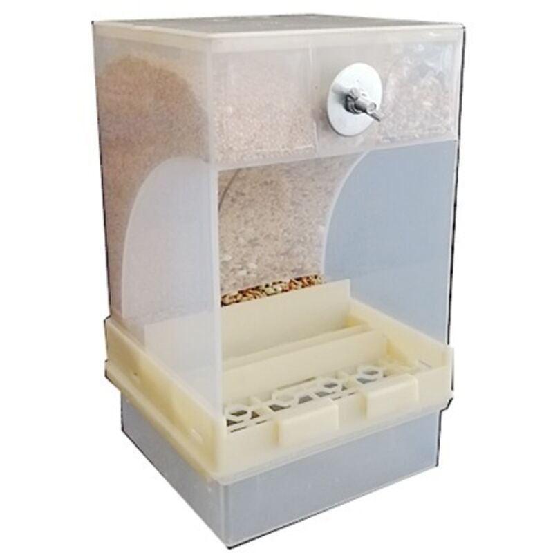 Mangeoire Automatique pour Oiseaux Peut être Suspendue Distributeur de graines pour perruches, calopsittes, Conures, aras, inséparables, pinsons,