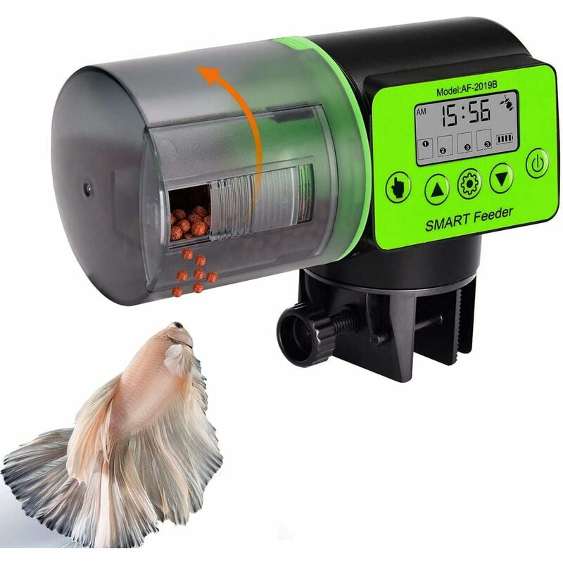 Mangeoire Automatique pour Poissons d'aquarium, mangeoire électrique Automatique étanche à l'humidité, mangeoire d'aquarium, Distributeur de