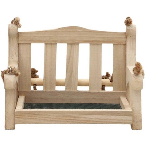 Mangeoire automatique suspendue en bois pour oiseaux d'extérieur, à installer sur un balcon.