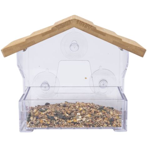 Mangeoire de fenêtre Bamboo S, 20 x 11x 17 cm pour oiseaux - zolux