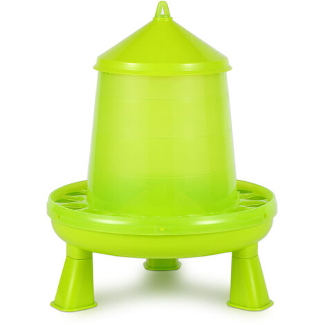 Mangeoire en Plastique avec 3 Pieds Mangeoire Poules avec à Suspendre pour poules et volailles - Vert