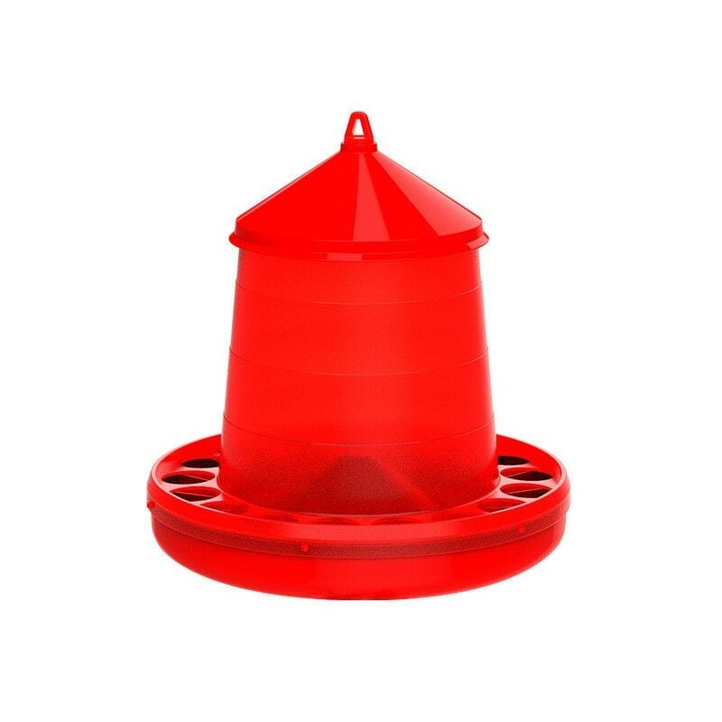 Suinga - Mangeoire en plastique pour poules 12 kg, 46x46x50 cm, rouge