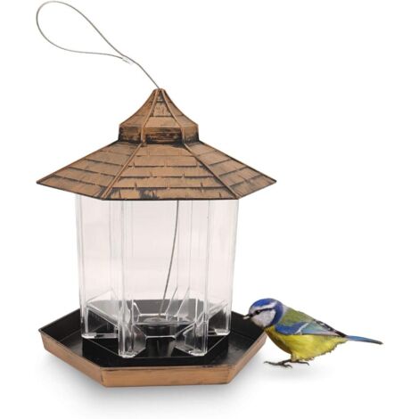 Mangeoire extérieure pour balcon, distributeur semi-automatique de nourriture, mangeoire suspendue étanche pour cour et jardin, mangeoire pour moineaux sauvages