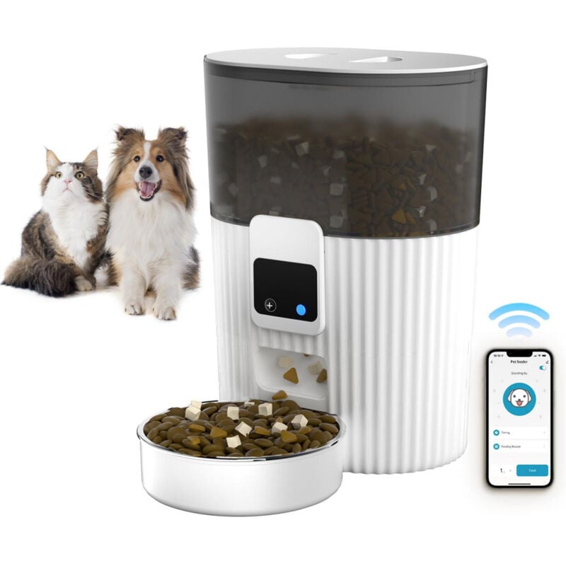 Zoternen - Distributeur Croquettes Chat Automatique 3L,WIFI Intelligent Control,Gamelle Chat avec Double Alimentation,pour aux
