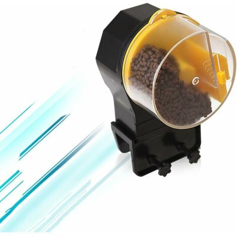 Mangeoire Intelligente pour Poissons d'Aquarium, Alimentateur de Minuterie de Réservoir d'Aquarium de Vacances, Distributeur Programmable de Nourriture pour Poissons (Jaune),