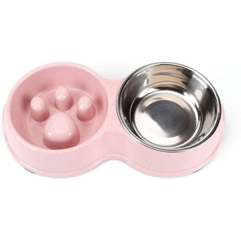 Mangeoire lente pour animaux de compagnie (rose)