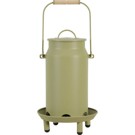 Mangeoire métal broc seau ø 24  x 40 cm vert pour basse cour - zolux