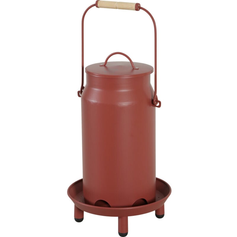 Mangeoire métal broc seau ø 24 x 40 cm rouge pour basse cour - zolux