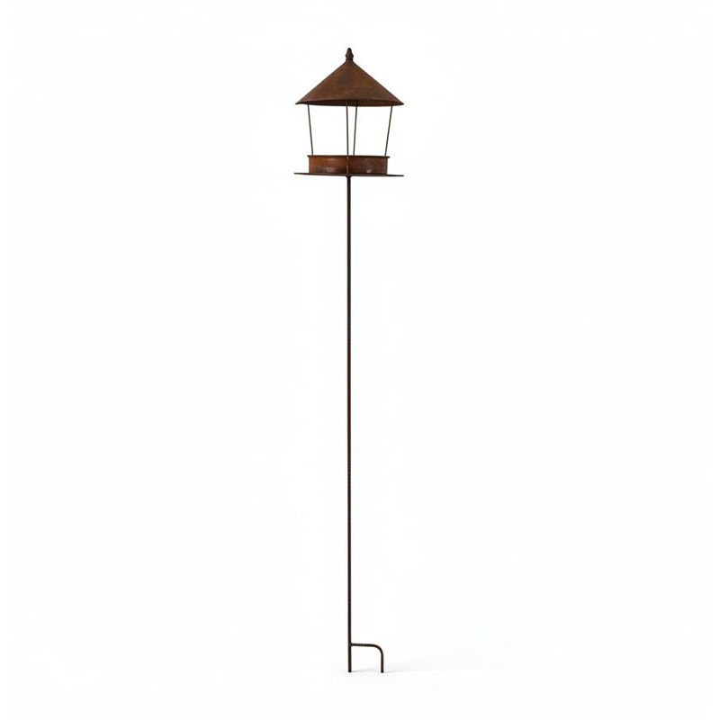 Mangeoire oiseaux à planter fer rouille 24x155cm Mangeoire oiseaux à planter fer rouille 24x155cm