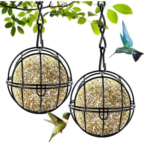 Mangeoire Oiseaux Exterieur, Lot de 2 Mangeoire pour Oiseaux Suspendue, Bird Feeder, Oiseaux Sauvages Mangeoire