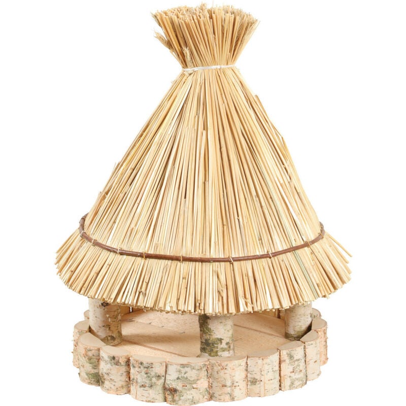 Mangeoire paillote ronde ø31 cm hauteur 47 cm, pour oiseaux Animallparadise