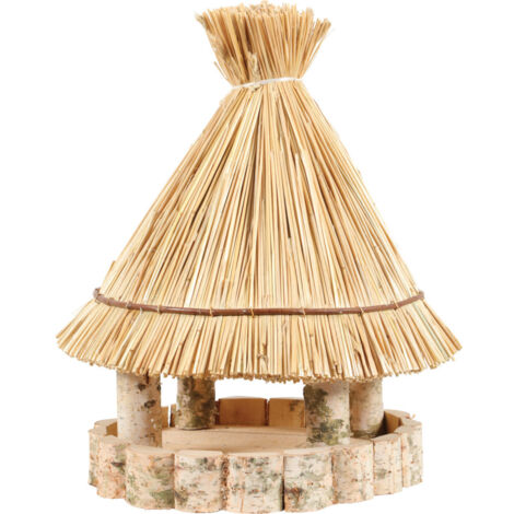 Mangeoire paillote ronde ø31 cm hauteur 47 cm, pour oiseaux - zolux