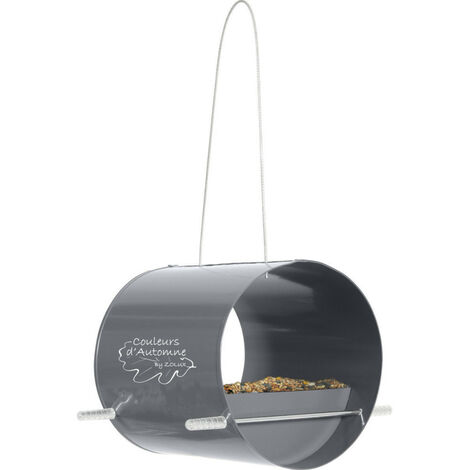 Mangeoire petit tonneau ardoise   ø 14 cm pour oiseaux - zolux
