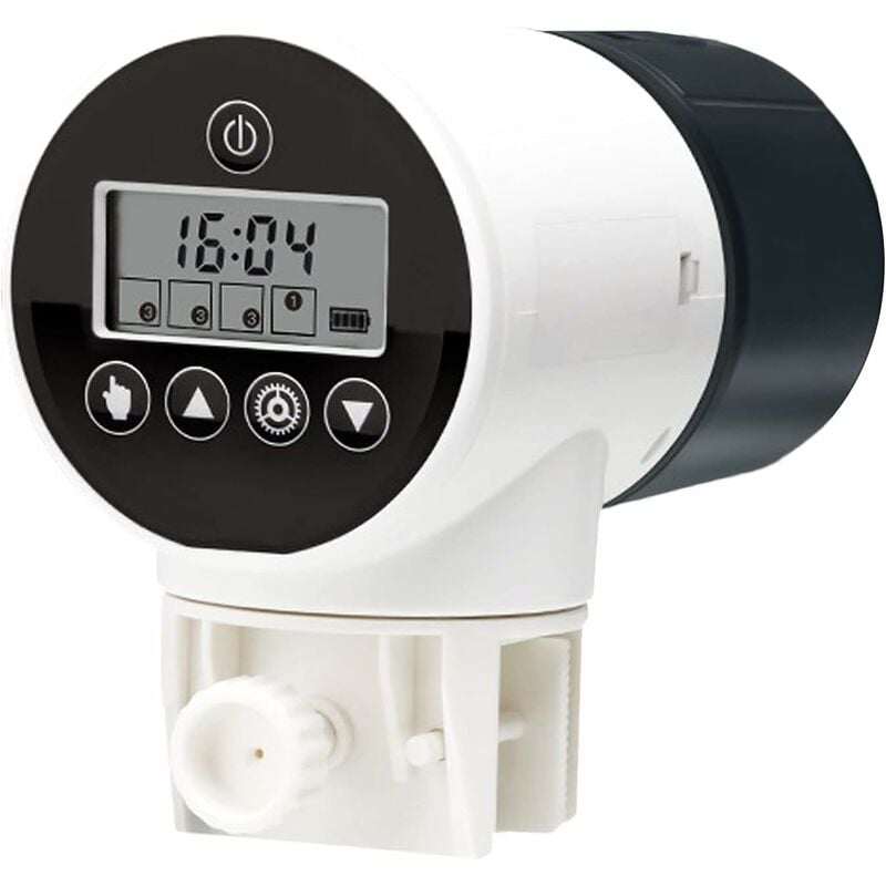 Mangeoire à Poissons Automatique avec écran lcd, Mangeoire électrique étanche à l'humidité, Distributeur de Nourriture Aquarium pour Les Vacances et