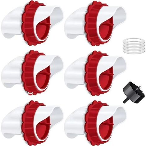 Mangeoire Poules, Mangeoire Poule Automatique, 4 Ports DIY Mangeoire à volaille Gravité Kit pour Seaux Tonneaux Bacs