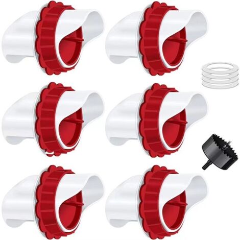 Mangeoire Poules, Mangeoire Poule Automatique, 4 Ports DIY Mangeoire à volaille Gravité Kit pour Seaux Tonneaux Bacs