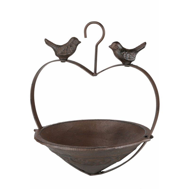 Spetebo - Mangeoire pour oiseaux en fonte - à suspendre - env. 22 x 19,5 x 25 cm