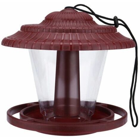 Mangeoire pour oiseaux sauvages suspendue dans le jardin, sur le patio, en décoration extérieure Mangeoire pour oiseaux rouges - rouge, Ensoleillé