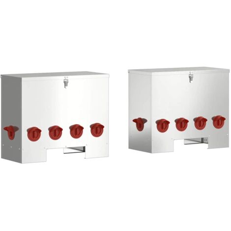 Mangeoire pour poules 2 pcs Argent 60,5 x 29 x 51 cm CFW129754